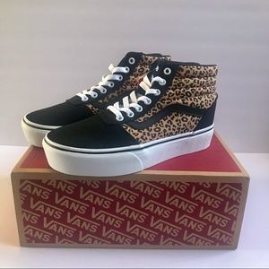 BRAND NEW NEVER WORN Vans Ward Hi Platform Sneakers Cheetah Print